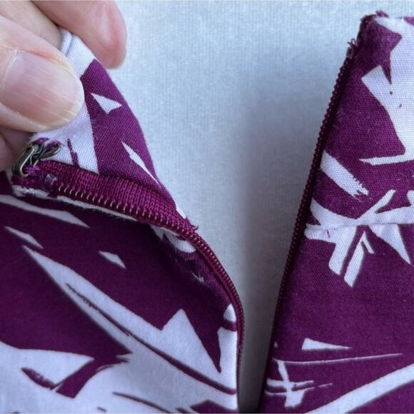 LOFT PURPLE AND WHITE Tropical VACATION RESORT Print Pencil Skirt Plus SIZE 16 - Picture 9 of 10